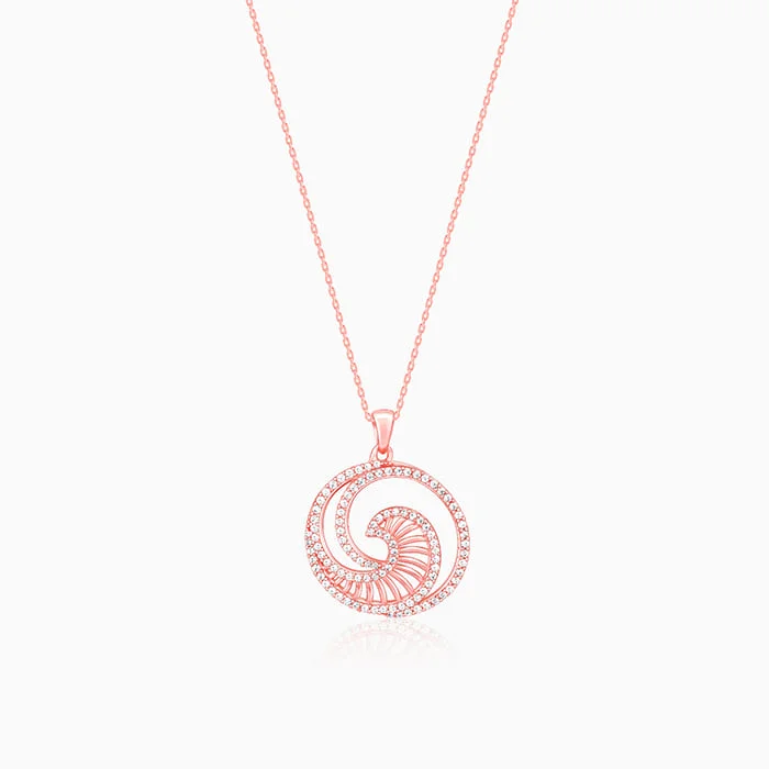 Zodiac Sign Pendant Necklaces for Astrology EnthusiastsRose Gold Whirpool Pendant With Link Chain