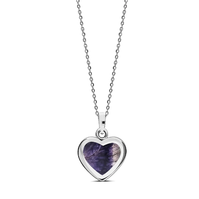 Locket Pendant Necklaces with Personalized EngravingsSterling Silver Blue John Heart Pendant