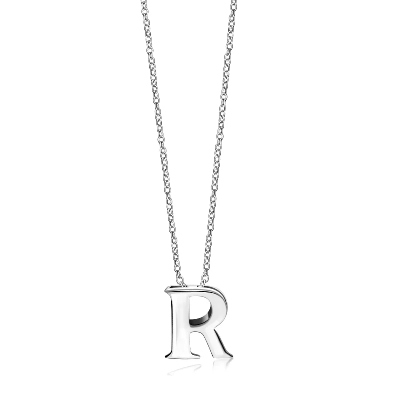 Nature - Inspired Pendant Necklaces with Leaf or Flower DesignsSterling Silver Initial 'R' Necklace