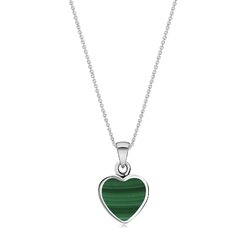 Zodiac Sign Pendant Necklaces for Astrology EnthusiastsSterling Silver Malachite Heart Pendant