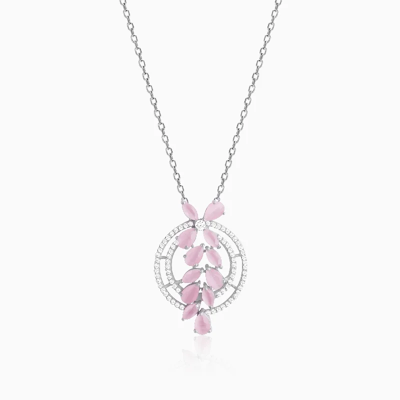 Heart - Shaped Pendant Necklaces with Birthstone InlaysThe Pink Periwinkle Pendant